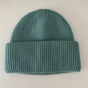 Madewell Alpaca Wool Blend Chunky Knit Beanie Winter Hat in Teal Color